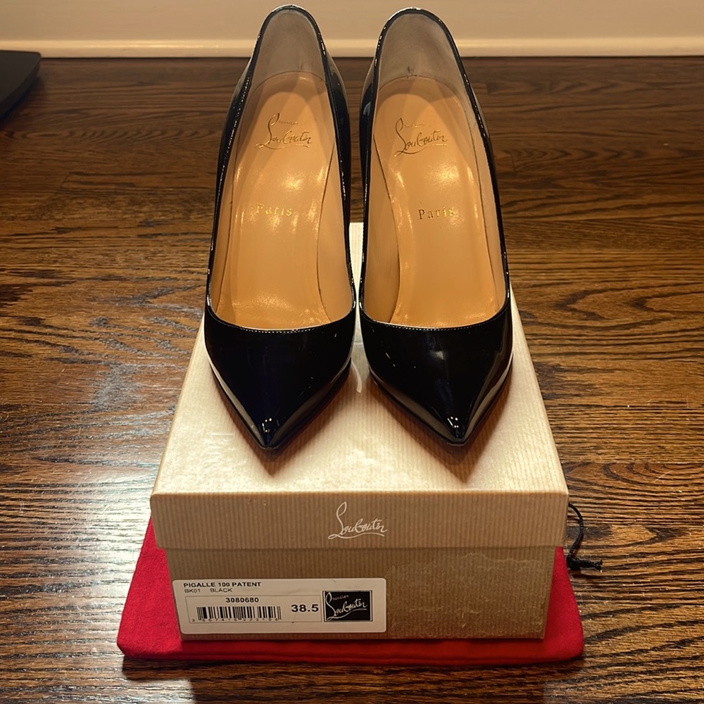 Christian Louboutin Pigalle 100 patent heels.